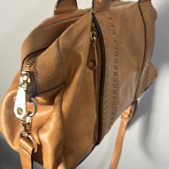 REBECCA MINKOFF Camel Vanity Zip Satchel Detachable Strap Purse Bag - Picture 3 of 8